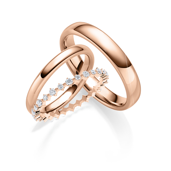 Set in Rotgold 585 mit zus. 0,42 ct. tw, si von Steinberg - Q-1781-4 Set in Rotgold 585 mit zus. 0,42 ct. tw, si von Steinberg - Q-1781-4