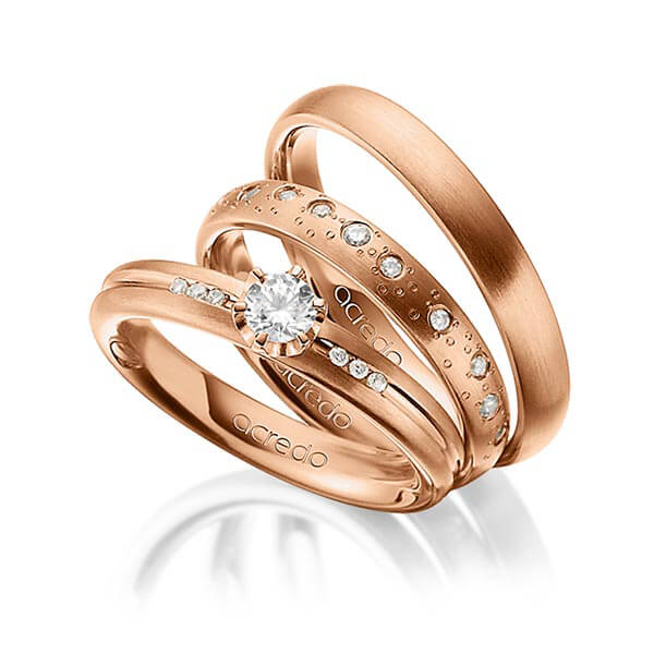 Set in Rotgold 585 mit zus. 0,519 ct. Brillant tw, si von acredo - A-1443-3 Set in Rotgold 585 mit zus. 0,519 ct. Brillant tw, si von acredo - A-1443-3