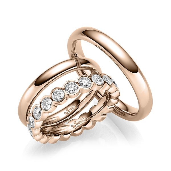Set in Rotgold 585 mit zus. 2 ct. Brillant tw, si von Steinberg - Q-1717-4 Set in Rotgold 585 mit zus. 2 ct. Brillant tw, si von Steinberg - Q-1717-4
