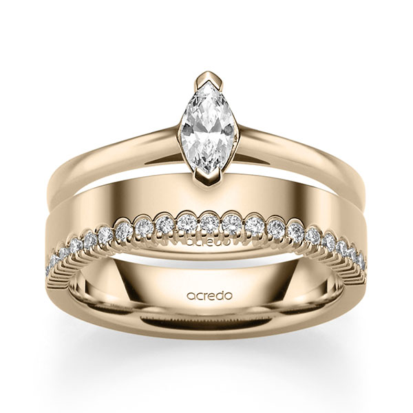 Set in Signature Gold 585 mit zus. 0,41 ct. tw, vs tw, si von acredo - A-2476-4 Set in Signature Gold 585 mit zus. 0,41 ct. tw, vs tw, si von acredo - A-2476-4