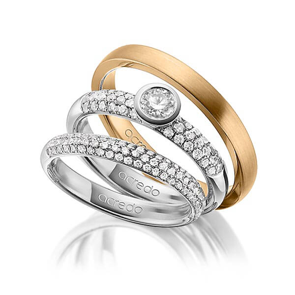Set in Weißgold 585 mit zus. 0,99 ct. Brillant tw, si tw, vs von acredo - A-1425-3 Set in Weißgold 585 mit zus. 0,99 ct. Brillant tw, si tw, vs von acredo - A-1425-3