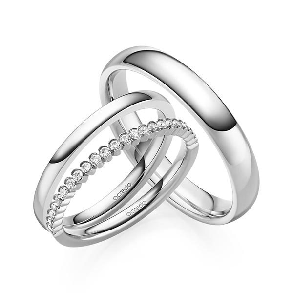 set in White gold 14K (585/1000) half set with diamonds with in total 0,24 ct. brilliant tw,si by acredo - A-2079-5 set in White gold 14K (585/1000) half set with diamonds with in total 0,24 ct. brilliant tw,si by acredo - A-2079-5