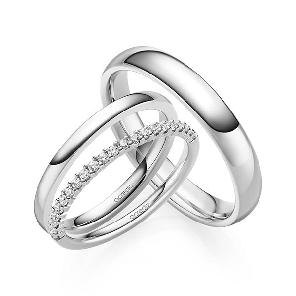 Set in witgoud 14 kt. half gezet met in totaal 0,21 ct. Briljant tw/si van acredo - A-2078-4 Set in witgoud 14 kt. half gezet met in totaal 0,21 ct. Briljant tw/si van acredo - A-2078-4