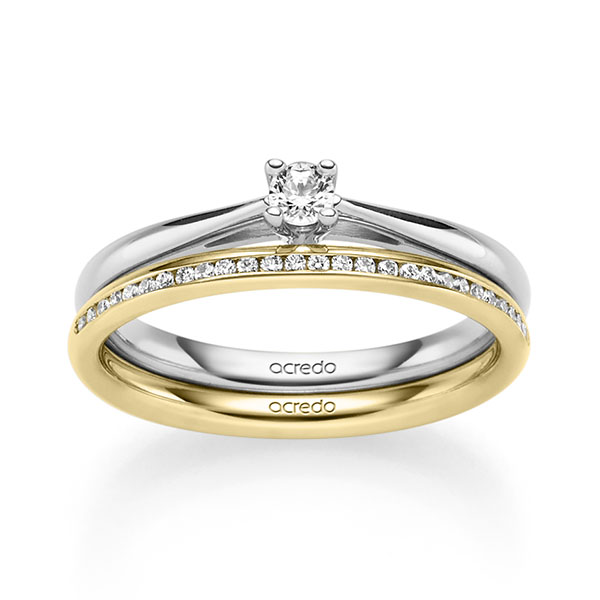 Set in witgoud 14 kt. met in totaal 0,24 ct. Briljant tw/si van acredo - A-2462-1 Set in witgoud 14 kt. met in totaal 0,24 ct. Briljant tw/si van acredo - A-2462-1