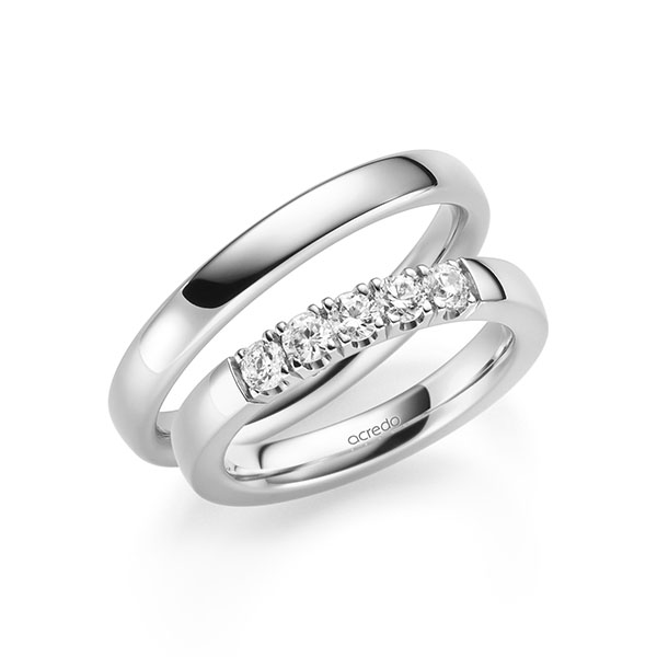 Set in witgoud 14 kt. met in totaal 0,5 ct. Briljant tw/si van acredo - A-2115-1 Set in witgoud 14 kt. met in totaal 0,5 ct. Briljant tw/si van acredo - A-2115-1