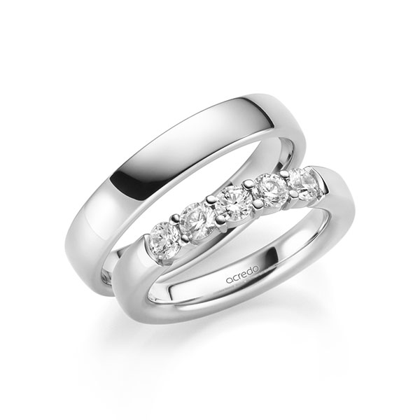 Set in witgoud 14 kt. met in totaal 0,75 ct. Briljant tw/si van acredo - A-2117-1 Set in witgoud 14 kt. met in totaal 0,75 ct. Briljant tw/si van acredo - A-2117-1