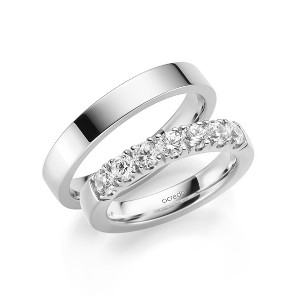 Set in witgoud 14 kt. met in totaal 1,05 ct. Briljant tw/si van acredo - A-2118-1 Set in witgoud 14 kt. met in totaal 1,05 ct. Briljant tw/si van acredo - A-2118-1