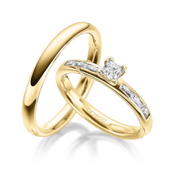 set in Yellow gold 14K (585/1000) with 0,3 ct. + in total 0,3 ct. brilliant tw,vs by acredo - A-1932-2 set in Yellow gold 14K (585/1000) with 0,3 ct. + in total 0,3 ct. brilliant tw,vs by acredo - A-1932-2
