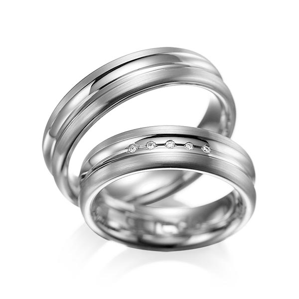 Set Klassieke trouwringen in dark grey gold 14 kt. met in totaal 0,025 ct. Briljant tw/si van acredo - A-1048-6 Set Klassieke trouwringen in dark grey gold 14 kt. met in totaal 0,025 ct. Briljant tw/si van acredo - A-1048-6