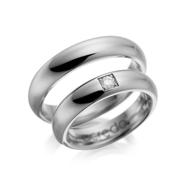 Set klassieke trouwringen in dark grey gold 14 kt. met in totaal 0,1 ct. Briljant tw/si van acredo - A-1028-3 Set klassieke trouwringen in dark grey gold 14 kt. met in totaal 0,1 ct. Briljant tw/si van acredo - A-1028-3