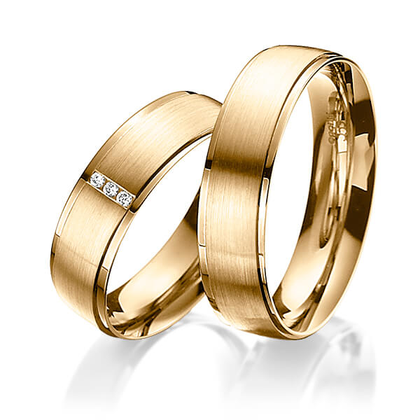 Set Klassieke trouwringen in roségoud 14 kt. met in totaal 0,03 ct. Briljant tw/si van acredo - A-3005-4 Set Klassieke trouwringen in roségoud 14 kt. met in totaal 0,03 ct. Briljant tw/si van acredo - A-3005-4