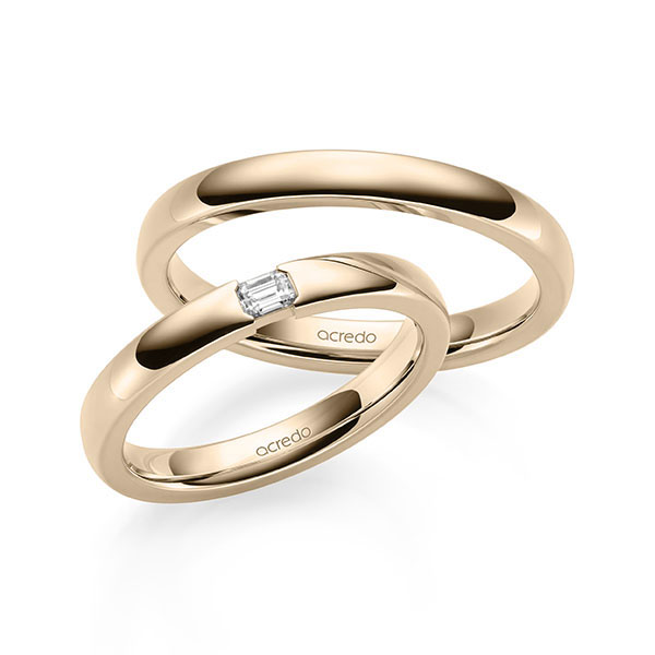Set klassieke trouwringen in Signature Goud 585 met in totaal 0,1 ct. tw,vs van acredo - A-2137-11 Set klassieke trouwringen in Signature Goud 585 met in totaal 0,1 ct. tw,vs van acredo - A-2137-11