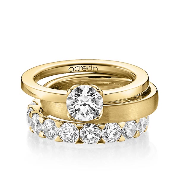 Triset in Gelbgold 585 mit 1 ct. + zus. 3,04 ct. Brillant tw, vs von acredo - A-1226-2 Triset in Gelbgold 585 mit 1 ct. + zus. 3,04 ct. Brillant tw, vs von acredo - A-1226-2