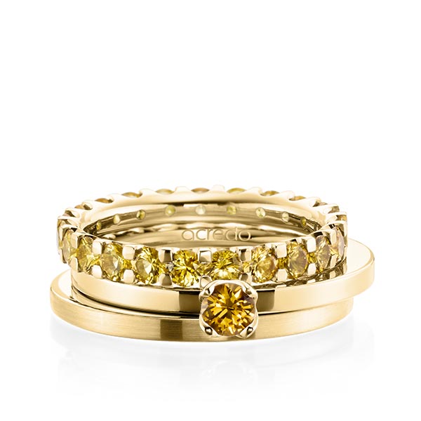 Triset in Gelbgold 585 vollausgefasst mit zus. 2,32 ct. Brillant Saphir Gelb (A 8) von acredo - A-1988-5 Triset in Gelbgold 585 vollausgefasst mit zus. 2,32 ct. Brillant Saphir Gelb (A 8) von acredo - A-1988-5