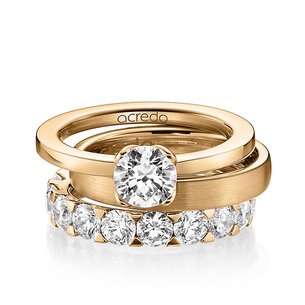 Triset in Roségold 750 mit 1 ct. + zus. 3,04 ct. Brillant tw, vs von acredo - A-1226-8 Triset in Roségold 750 mit 1 ct. + zus. 3,04 ct. Brillant tw, vs von acredo - A-1226-8